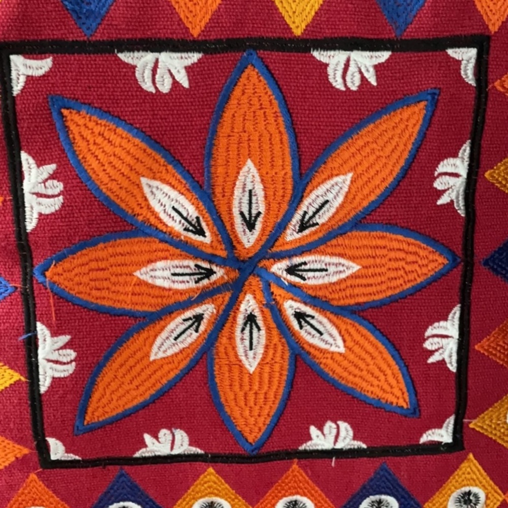 Embroidered Cushion Cover With Tassels - Picture 4 of 11